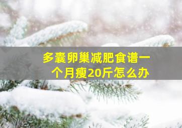 多囊卵巢减肥食谱一个月瘦20斤怎么办