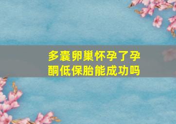 多囊卵巢怀孕了孕酮低保胎能成功吗