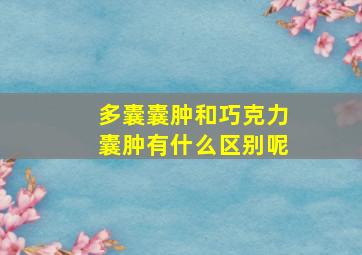 多囊囊肿和巧克力囊肿有什么区别呢