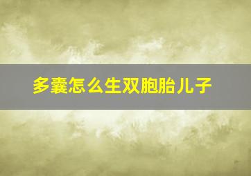 多囊怎么生双胞胎儿子