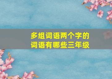 多组词语两个字的词语有哪些三年级