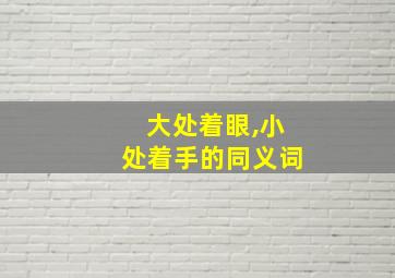 大处着眼,小处着手的同义词