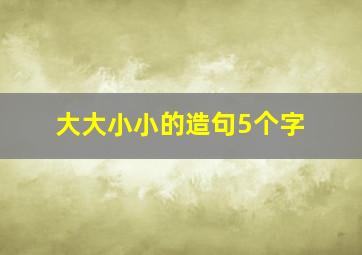 大大小小的造句5个字