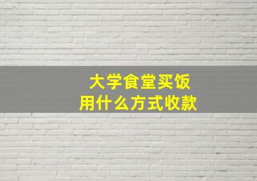 大学食堂买饭用什么方式收款