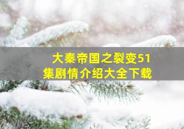 大秦帝国之裂变51集剧情介绍大全下载