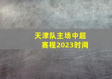 天津队主场中超赛程2023时间