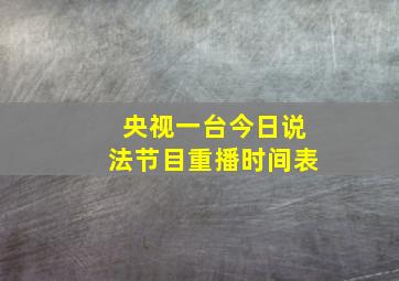 央视一台今日说法节目重播时间表