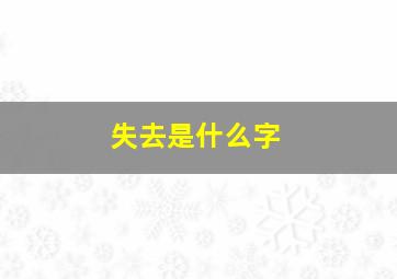 失去是什么字