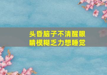 头昏脑子不清醒眼睛模糊乏力想睡觉