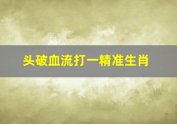 头破血流打一精准生肖