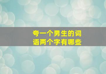 夸一个男生的词语两个字有哪些