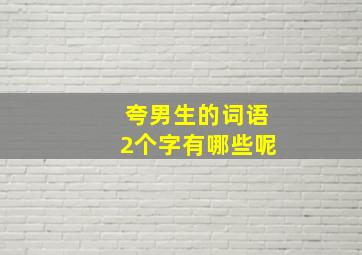 夸男生的词语2个字有哪些呢