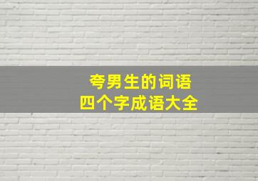 夸男生的词语四个字成语大全