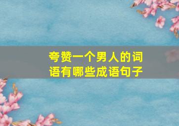 夸赞一个男人的词语有哪些成语句子