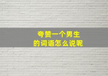 夸赞一个男生的词语怎么说呢