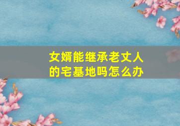 女婿能继承老丈人的宅基地吗怎么办