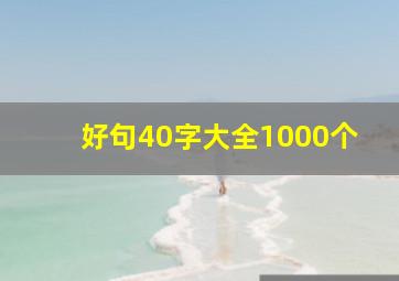 好句40字大全1000个