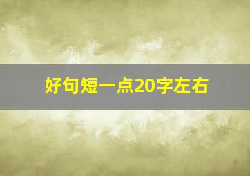 好句短一点20字左右