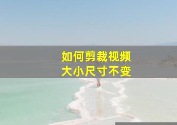 如何剪裁视频大小尺寸不变