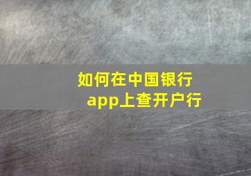 如何在中国银行app上查开户行