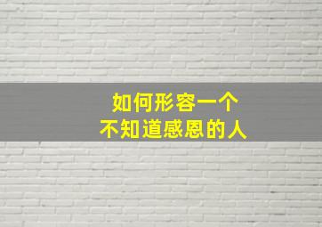 如何形容一个不知道感恩的人