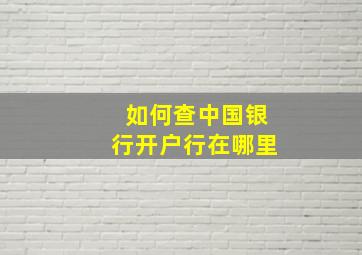 如何查中国银行开户行在哪里