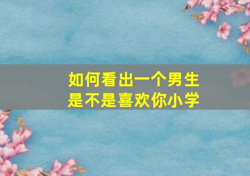 如何看出一个男生是不是喜欢你小学