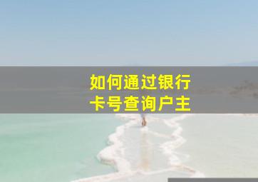 如何通过银行卡号查询户主