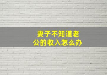 妻子不知道老公的收入怎么办