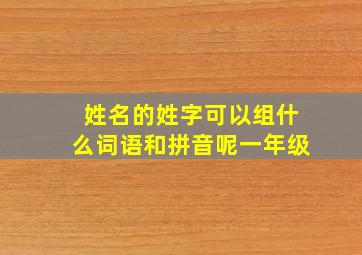 姓名的姓字可以组什么词语和拼音呢一年级