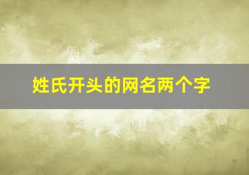 姓氏开头的网名两个字