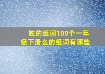 姓的组词100个一年级下册么的组词有哪些