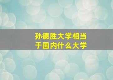 孙德胜大学相当于国内什么大学