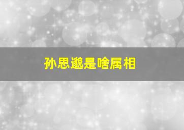 孙思邈是啥属相