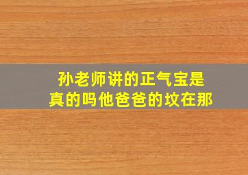 孙老师讲的正气宝是真的吗他爸爸的坟在那