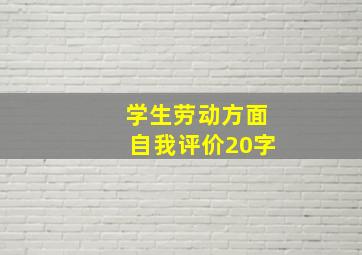 学生劳动方面自我评价20字