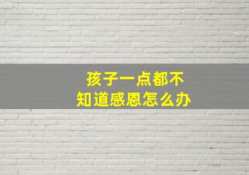 孩子一点都不知道感恩怎么办