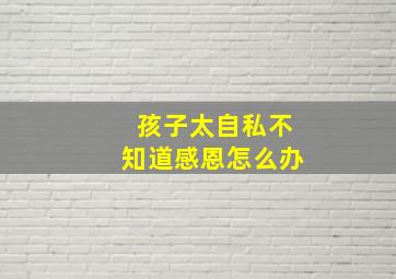 孩子太自私不知道感恩怎么办