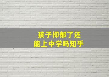 孩子抑郁了还能上中学吗知乎