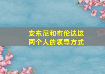 安东尼和布伦达这两个人的领导方式