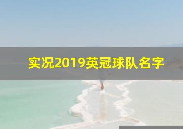 实况2019英冠球队名字