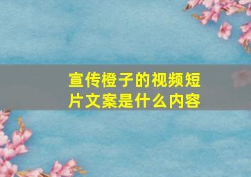 宣传橙子的视频短片文案是什么内容