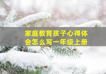 家庭教育孩子心得体会怎么写一年级上册