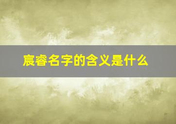 宸睿名字的含义是什么