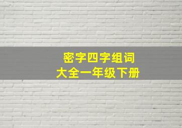 密字四字组词大全一年级下册