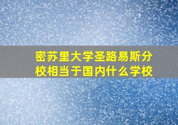 密苏里大学圣路易斯分校相当于国内什么学校