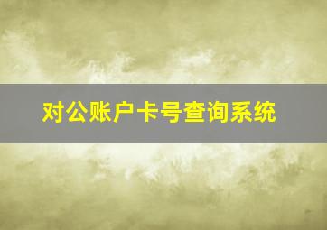 对公账户卡号查询系统