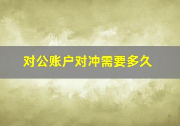 对公账户对冲需要多久