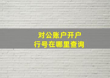 对公账户开户行号在哪里查询