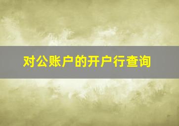 对公账户的开户行查询